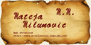 Mateja Milunović vizit kartica